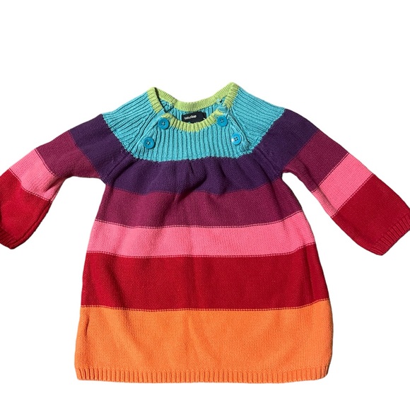 Baby Gap Rainbow Girl’s Multicolor Sweater Tunic 12-18 Months - Picture 1 of 2